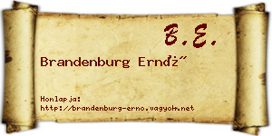 Brandenburg Ernő névjegykártya